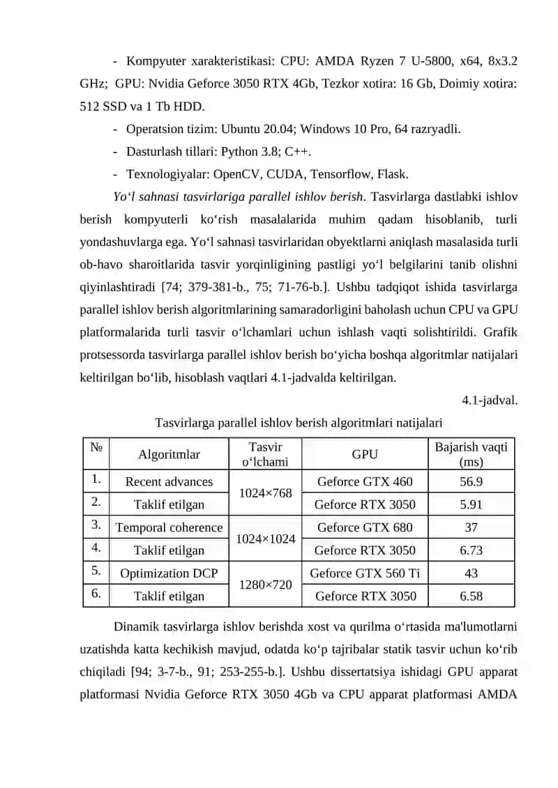 Grafik protsessorlarda tasvirlardan yo‘l belgilarini tanib oluvchi dasturiy vositalarining funksional strukturasi 4