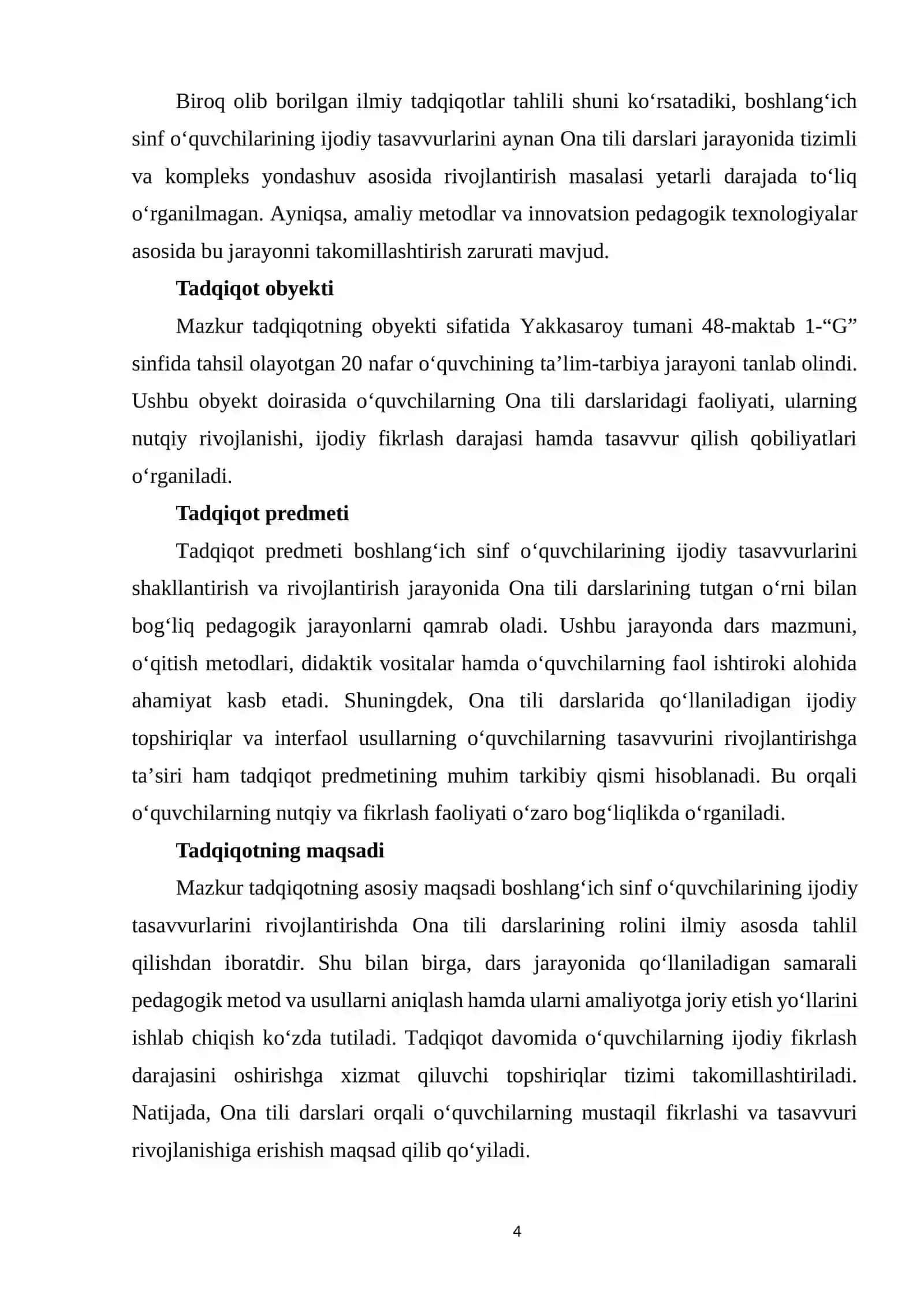 Ona tili darslarining ijodiy tasavvur rivojdagi o‘rni 4