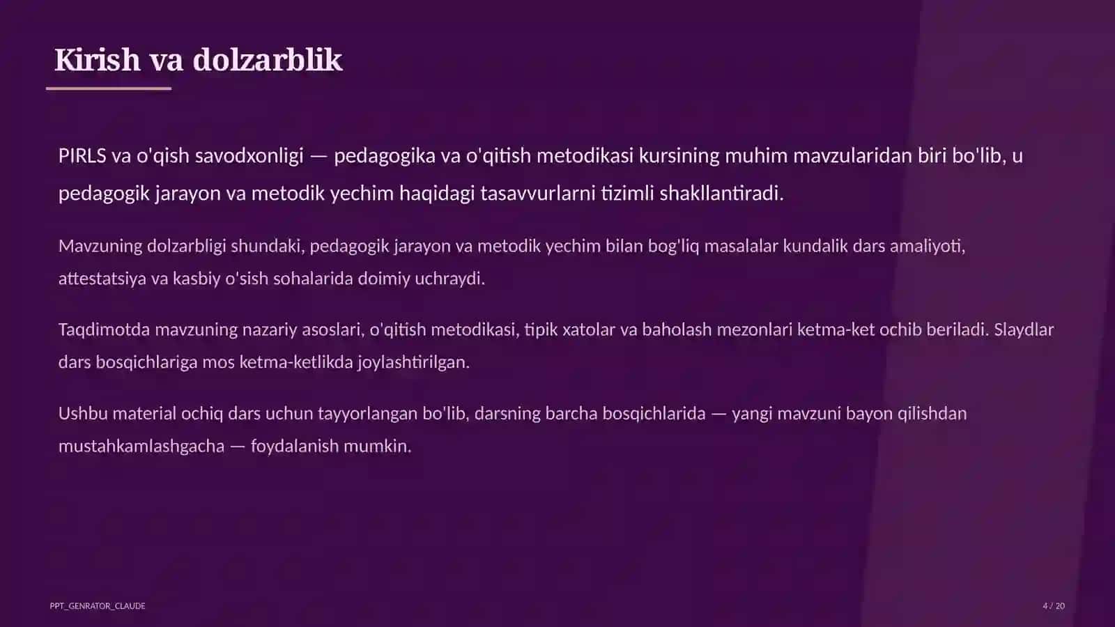 PIRLS va o'qish savodxonligi 4
