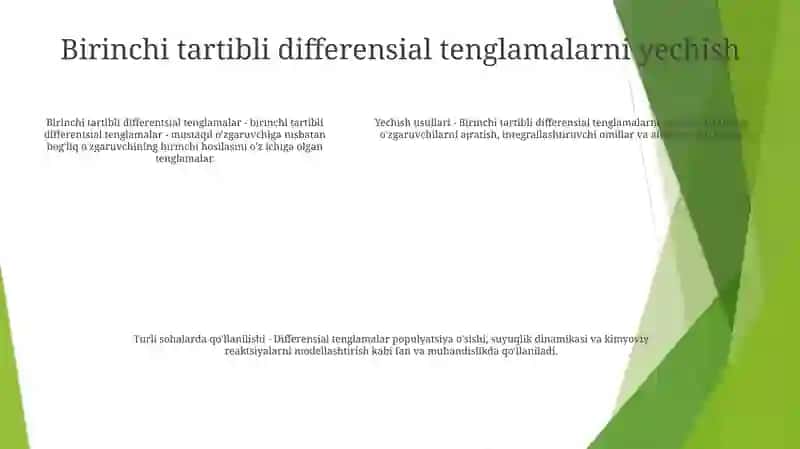 Differensial Tenglamalar Yordamida Turli Fanlarga Oid Masalalar Yechish 4