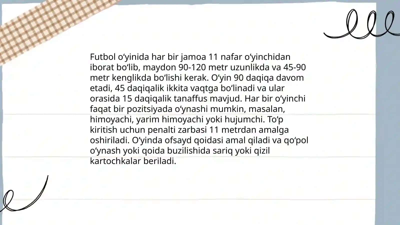 Futbol miliy harakatli òyinlar 4