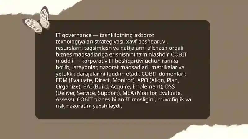 Axborot texnologiyalari boshqaruvi va korporativ strategiya 4