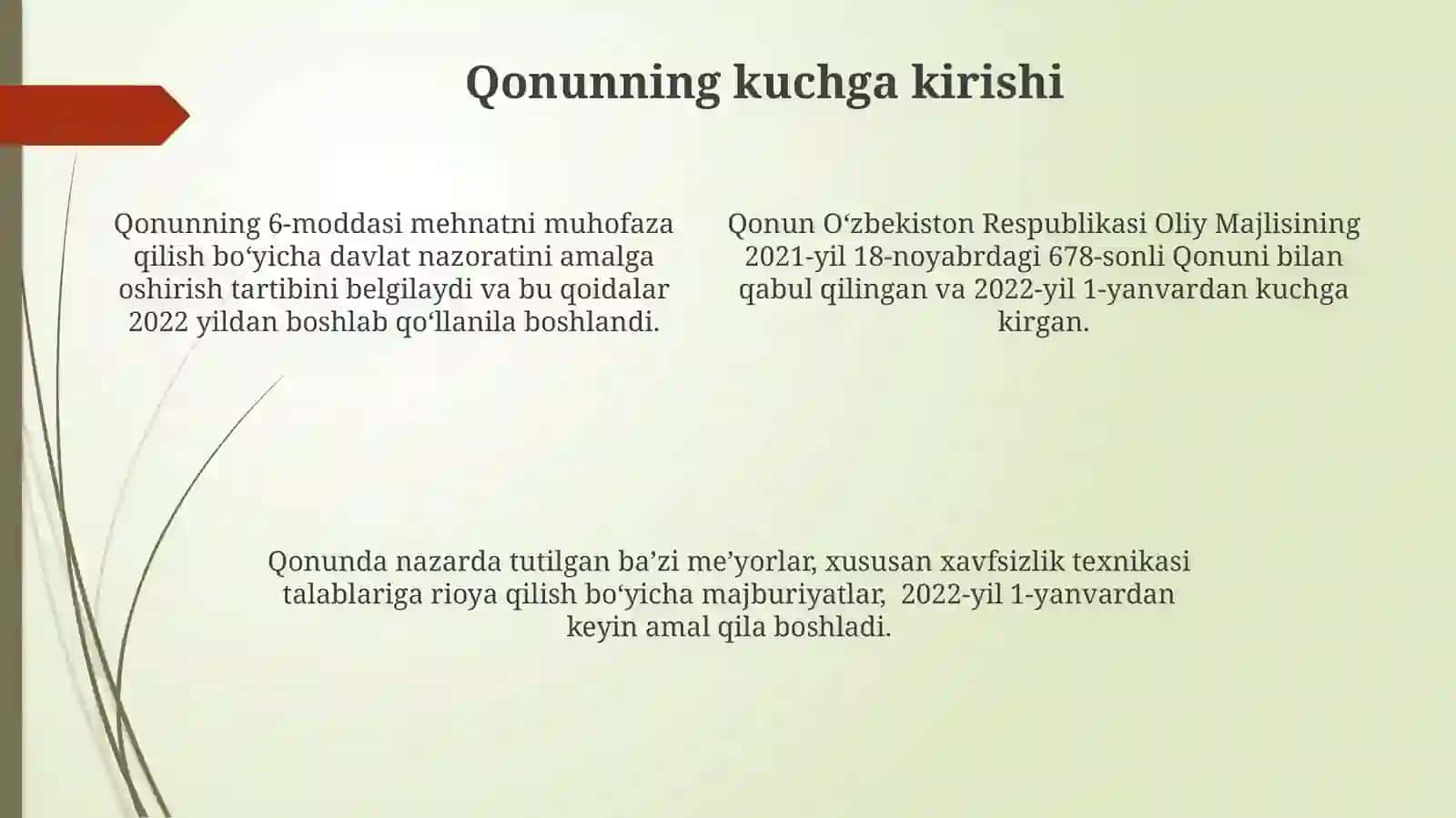 Mehnatni muhofaza qilish toʻgʻrisida qonuni 4