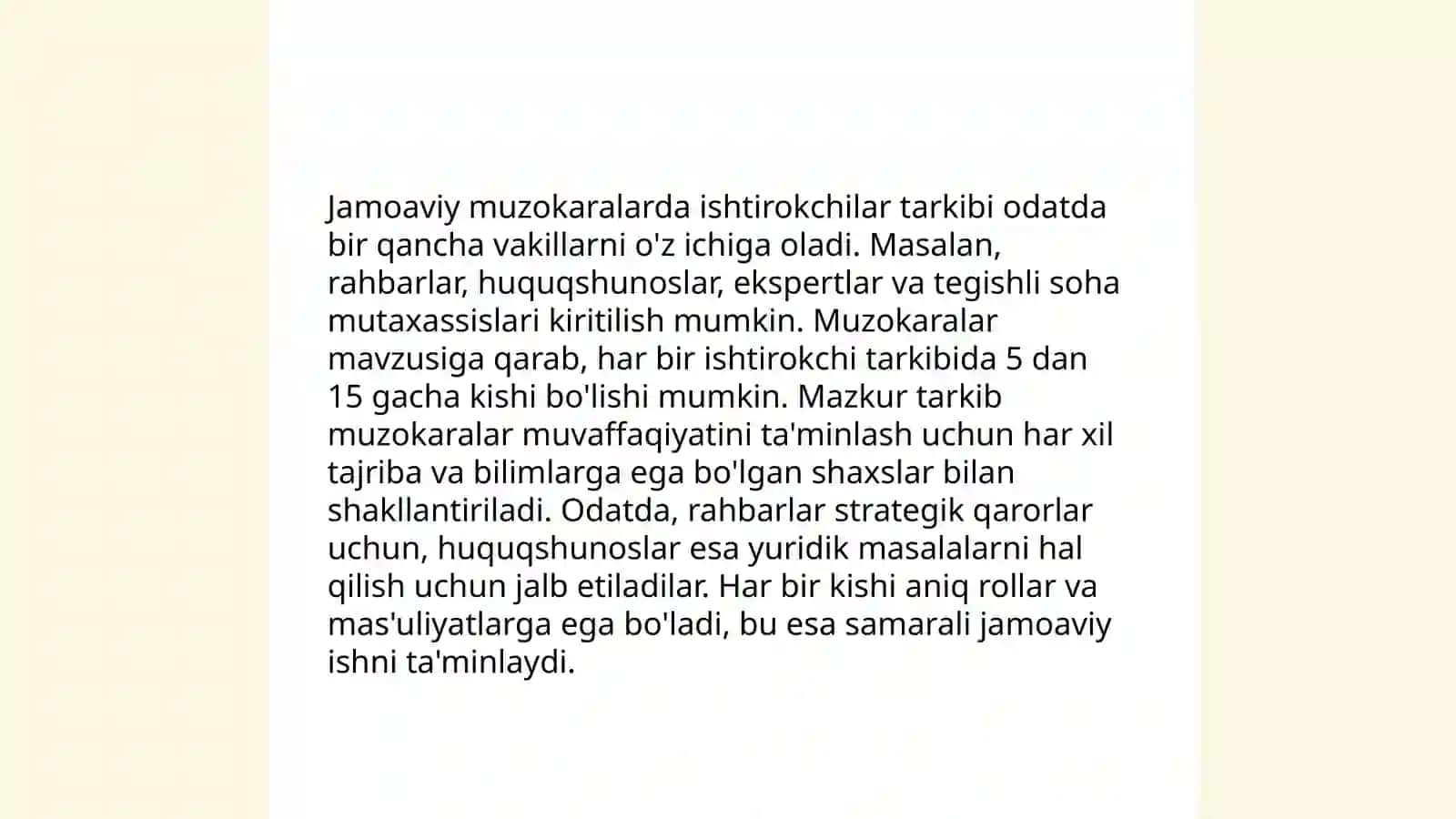 Jamoaviy muzokaralar va ularning olib borilish tartibi 4