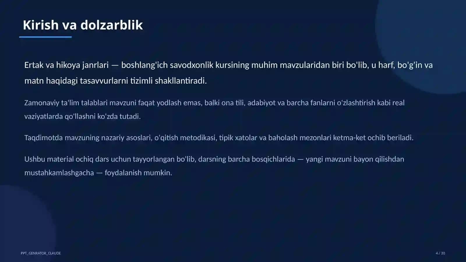 Ertak va hikoya janrlari (4-sinf) 4