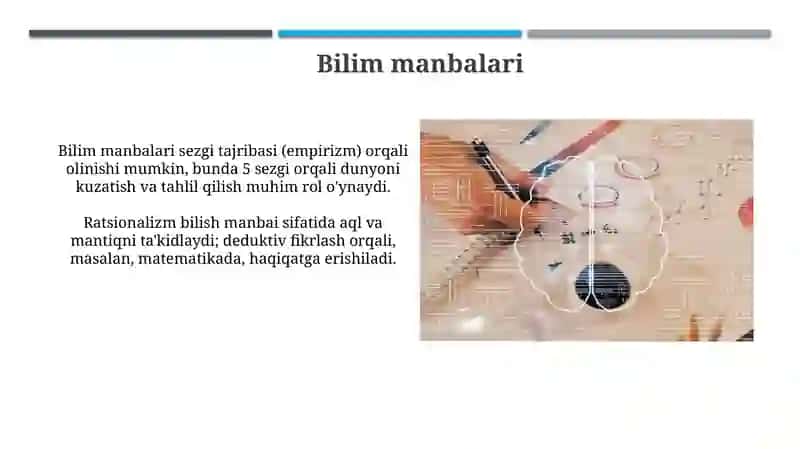 Bilish Falsafasi (Gnoseologiya) 4