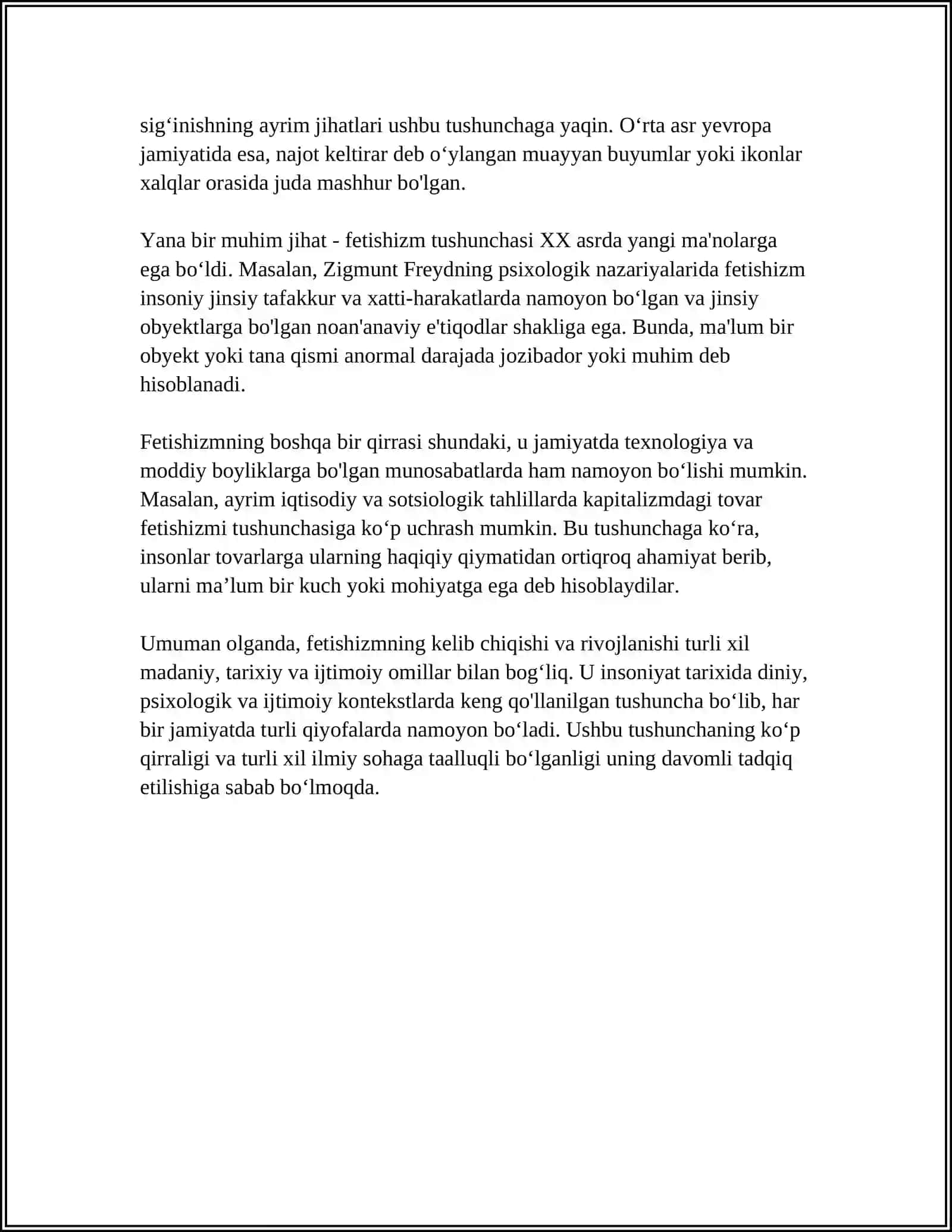 QADIMGI XALQLAR E'TIQODIDA FETISHIZMGA OID MULOHAZALAR 4