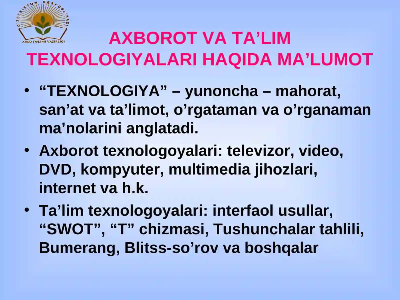 Taʼlimni axborotlashtirish sharoitida pedagogik darslar samaradorligini oshirish 4