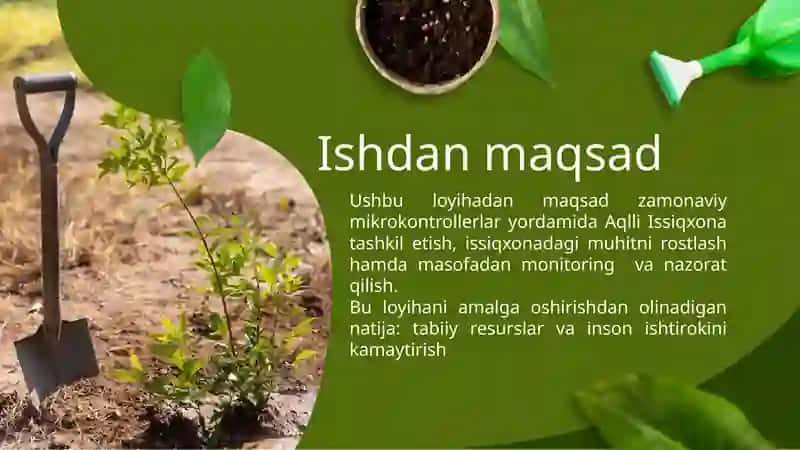 ESP32 moduli yordamida avtomatlashtirilgan issiqxonani loyihalash va ma’lumotlar monitoringi. 4