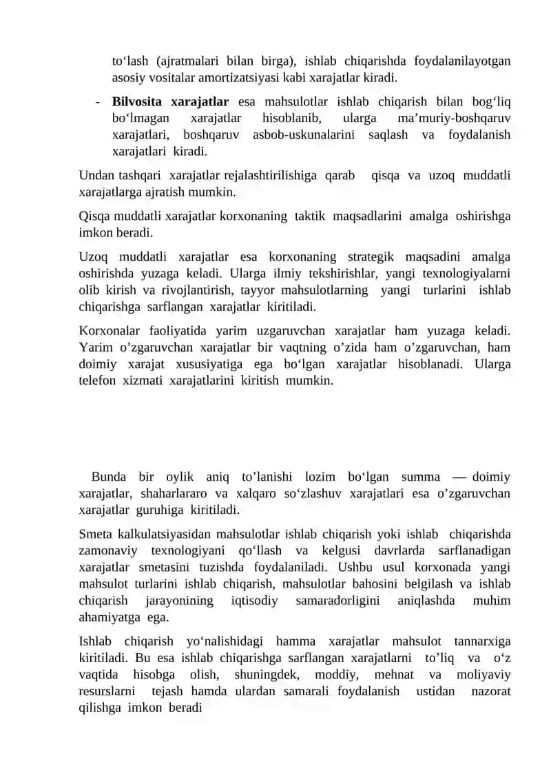 2 Mavzu. Xarajatlarni turkumlash va hisobga olish 4