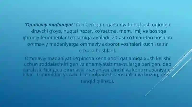 Ommaviymadaniyatningshakllanishtarixiuningturlari 4