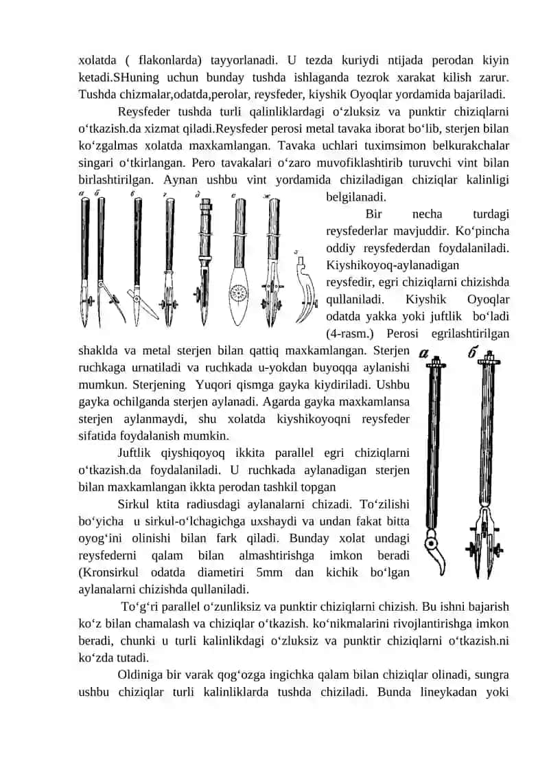 CHizmachilik qurollari va va chizmachilik anjomlari bilan chizishni o‘rganish 4