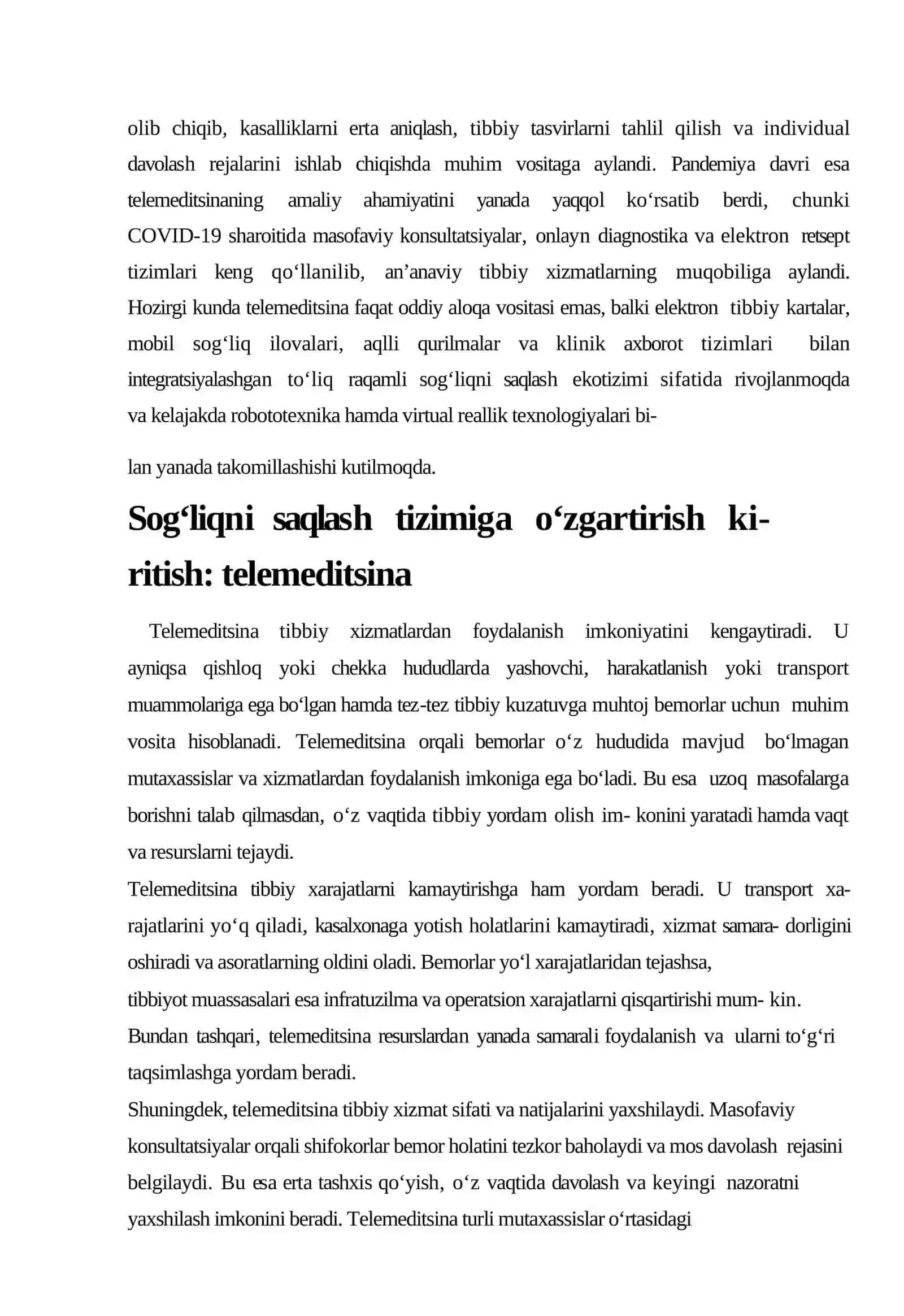 Sog‘liqni saqlashning kelajagi: telemeditsina shifoxonasiz davolash imkonini yaratish va hayotni saqlab 4