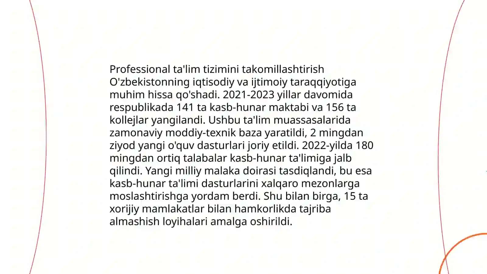 O'zbekiston Respublikasida ta'lim sohasida amalga oshirilgan islohotlar Mengboyeva Savriniso 4