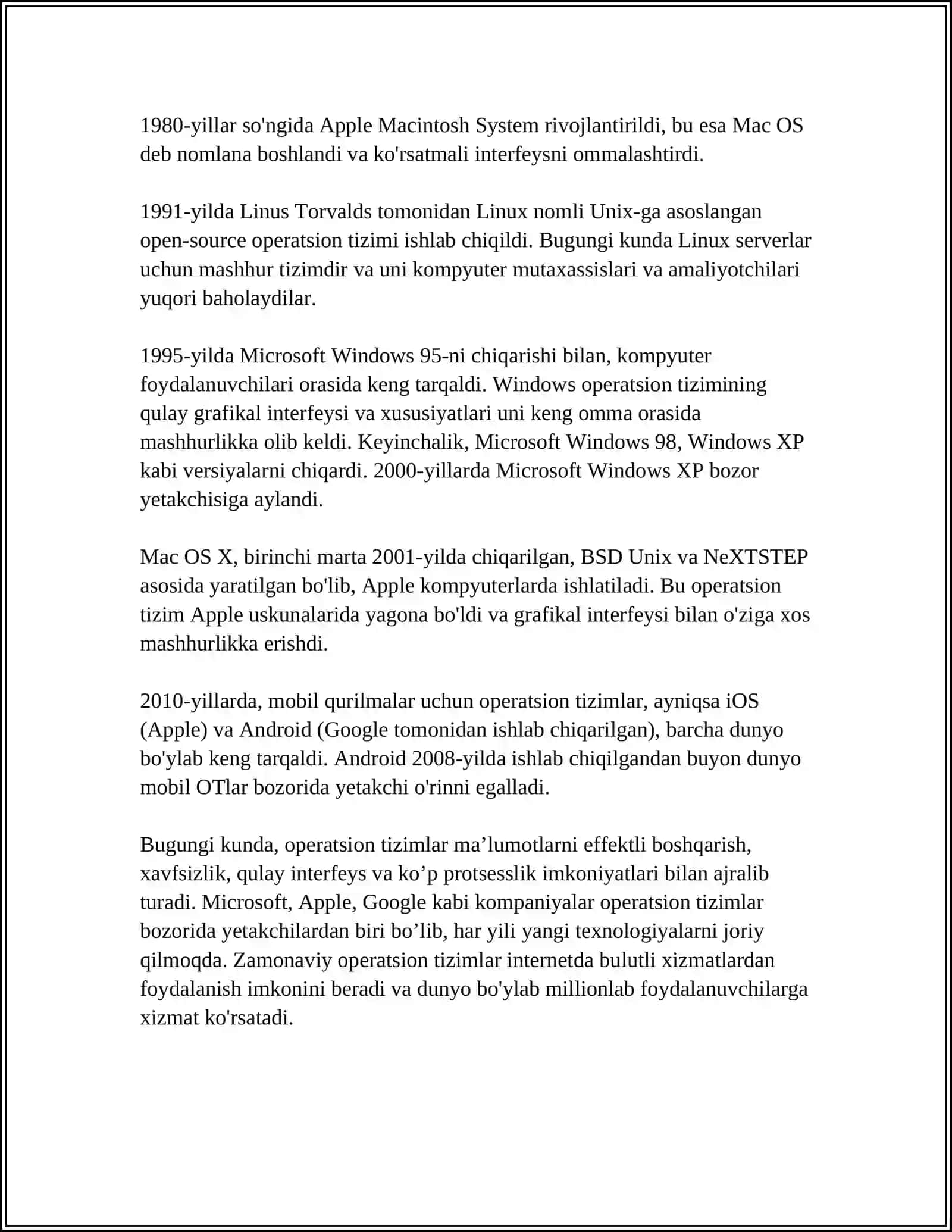 OPERATSION TIZIMLAR 4