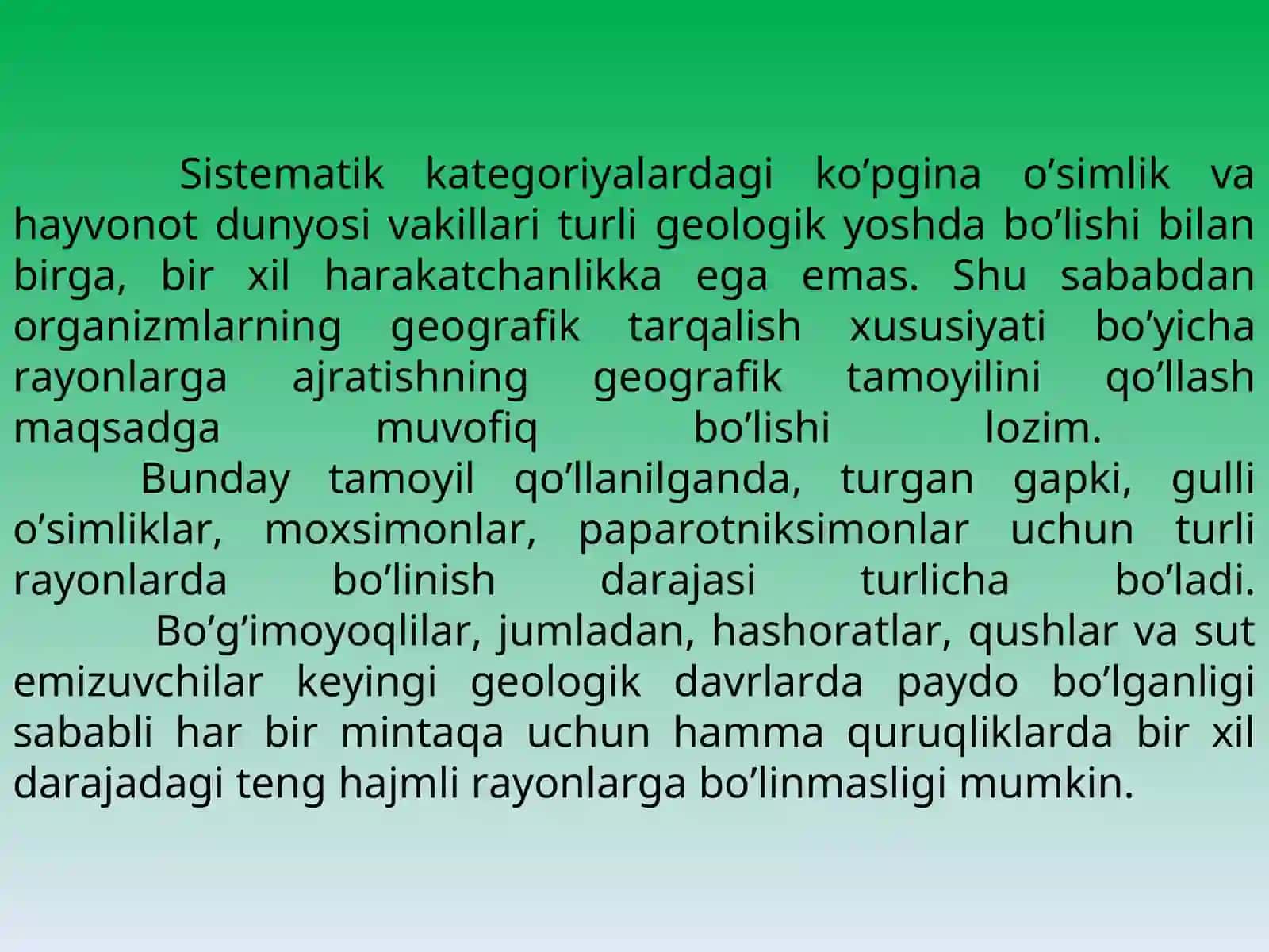 Yer yuzasining floristik va faunistik rayonlashtirilishiYer yuzasining floristik va faunistik rayonlashtirilishi. 4
