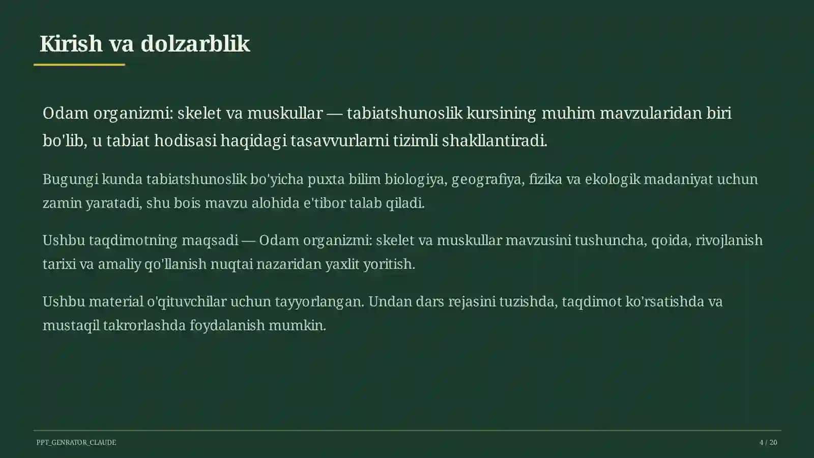 Odam organizmi: skelet va muskullar (4-sinf) 4