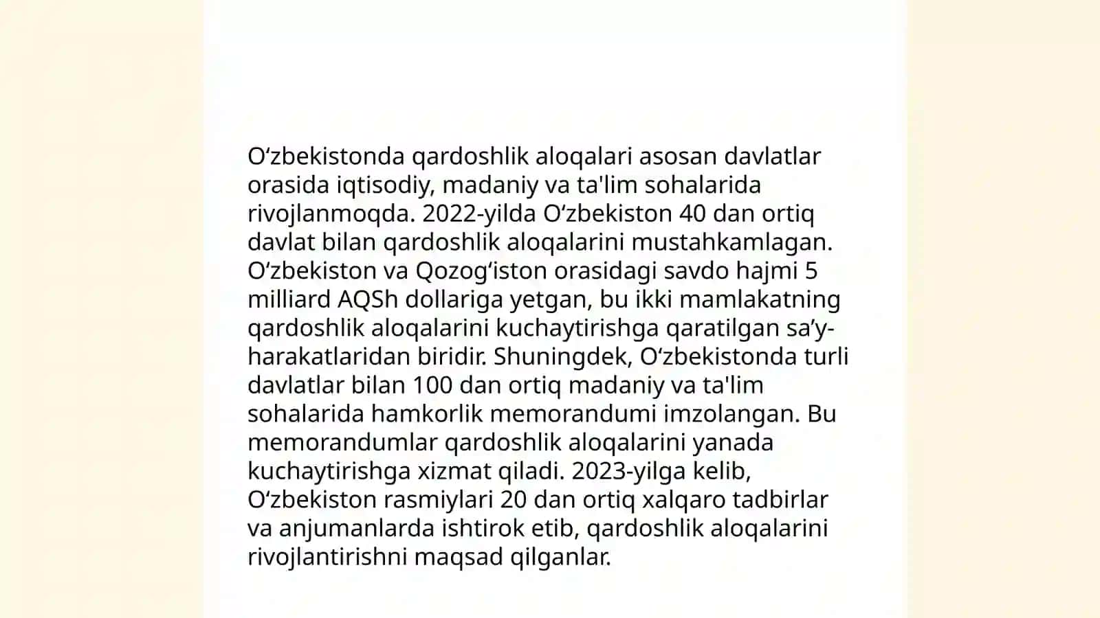 Markazi Osiyo mamlakatlari bilan qardishlik aloqalari 4