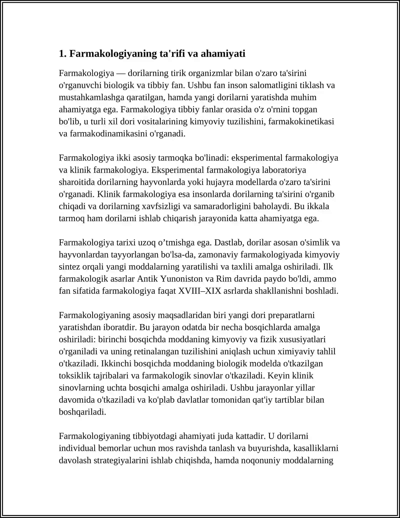 FARMAKOLOGIYA FANIGA KIRISH 4