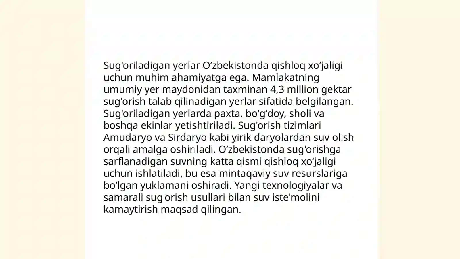 Qo'raqolistonda yer resurslarining turlari va ahamiyati yerlarning buzilishiga olib keladigan omillar 4