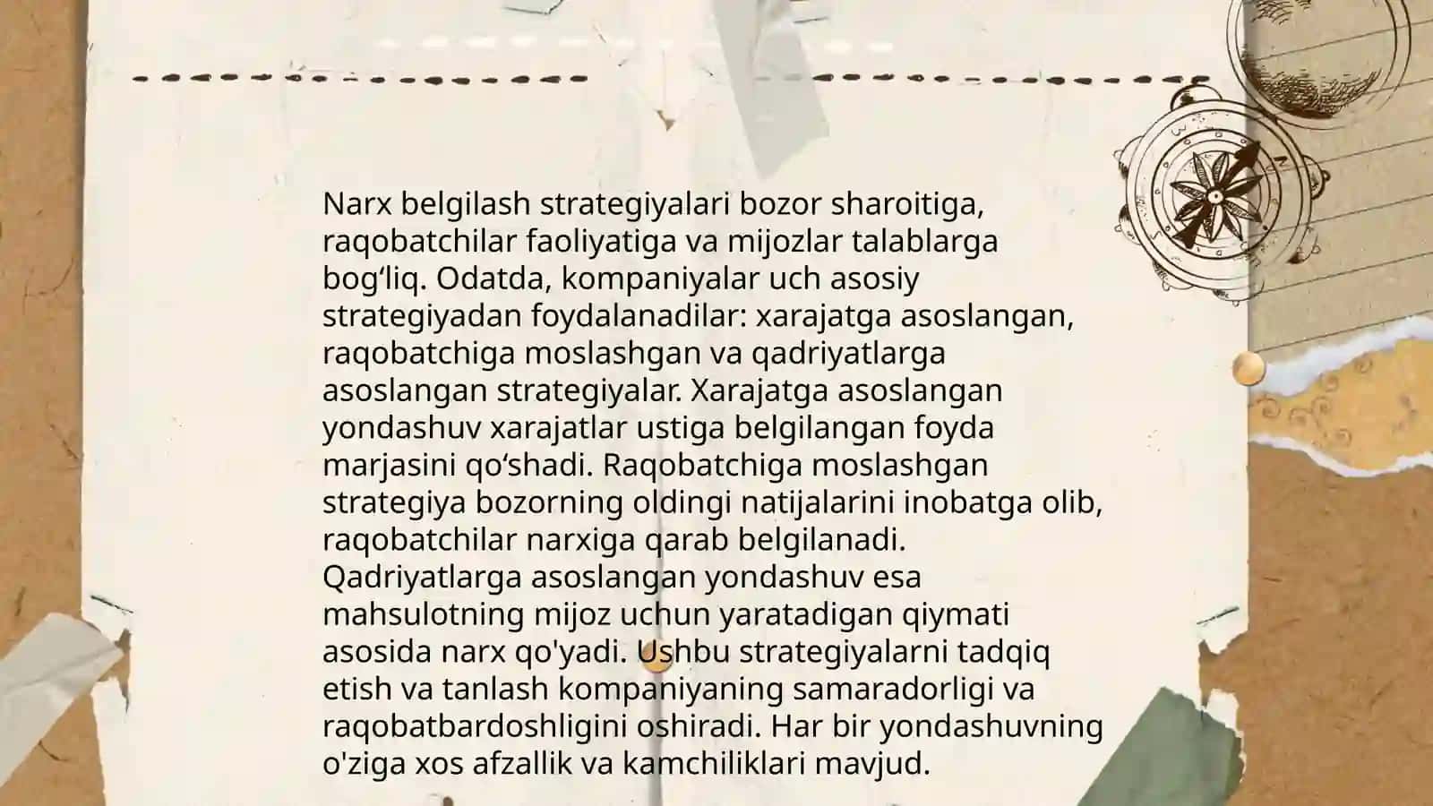 Bozor hokimiyati sharoitida narx belgilash tamoyillari 4