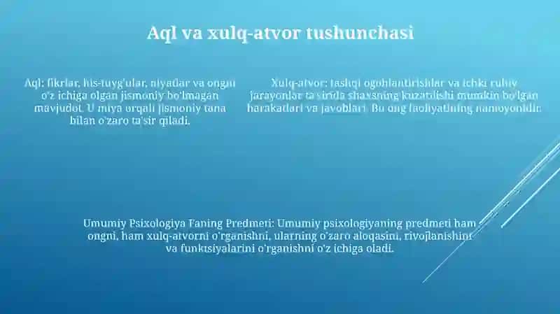 Umumiy Psixologiya Fanining Predmeti, Maqsad Va Vazifalari 4