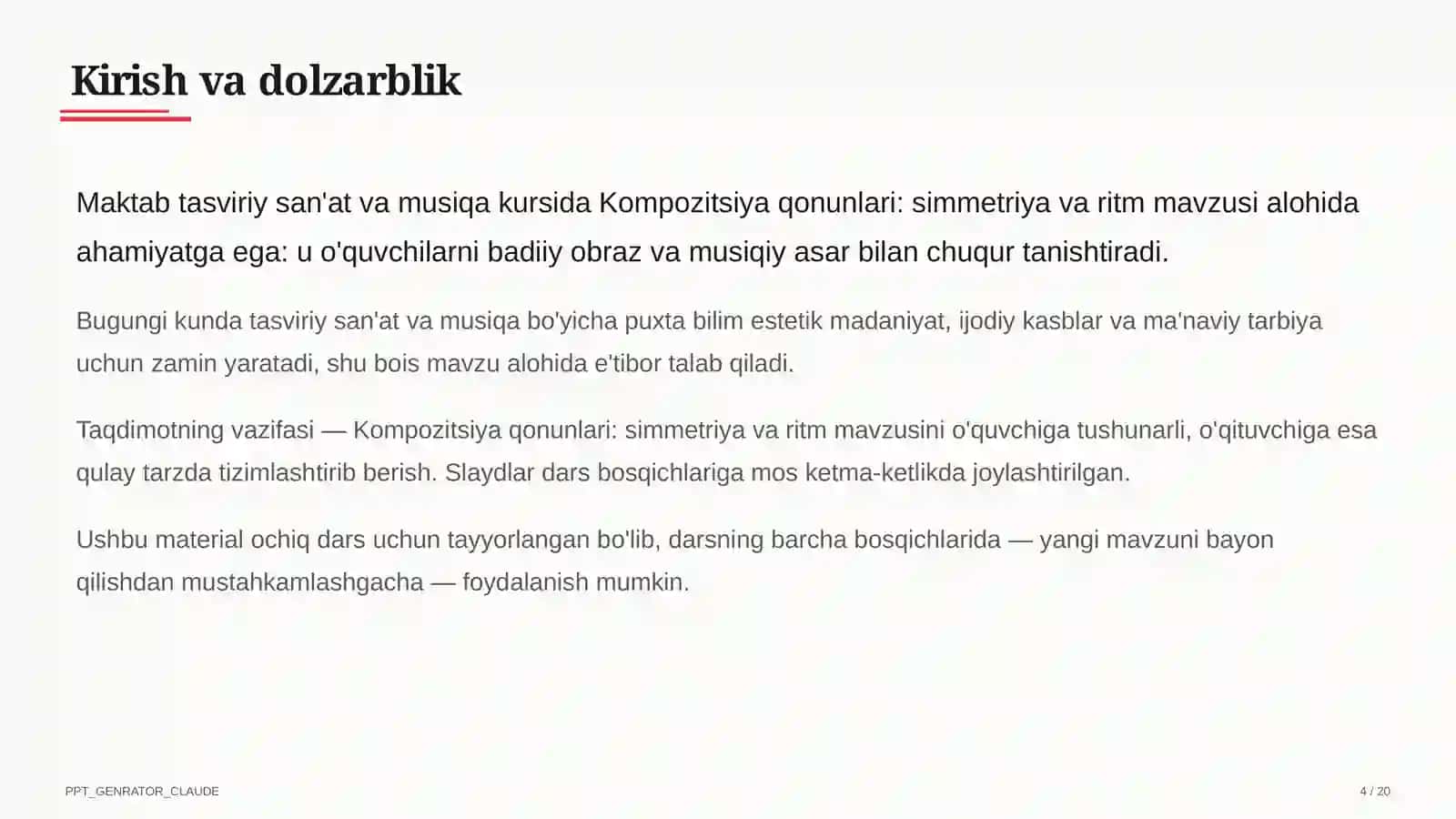 Kompozitsiya qonunlari: simmetriya va ritm (7-sinf) 4