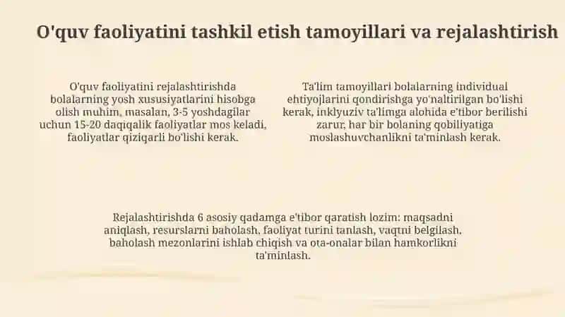 Bolalar o'quv faoliyati va ularni tashkil etish 4