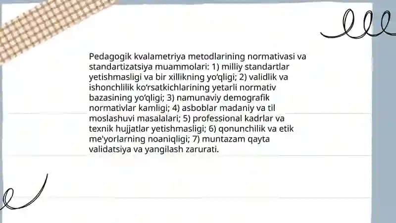 Pedagogik kvalametriya metodlaridan foydalanish muammolari 4