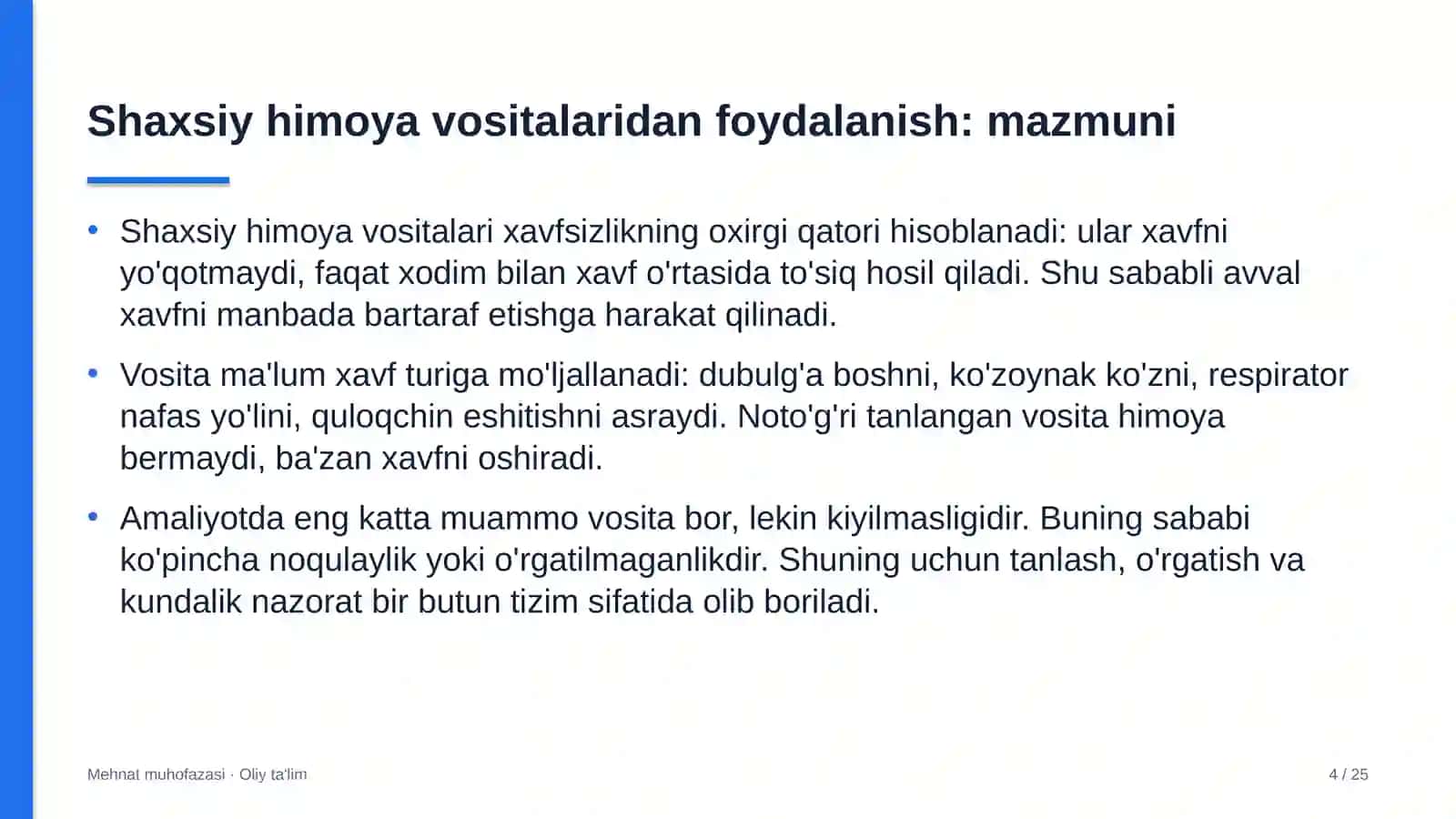 echkichilikda shaxsiy himoya vositalaridan foydalanish 6222 4