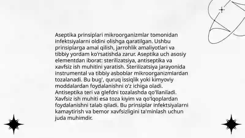 Aseptika va antiseptika tamoyillari.Qoʼllar gigiyenasi.Qoʼllarni yuvish texnikasi 4
