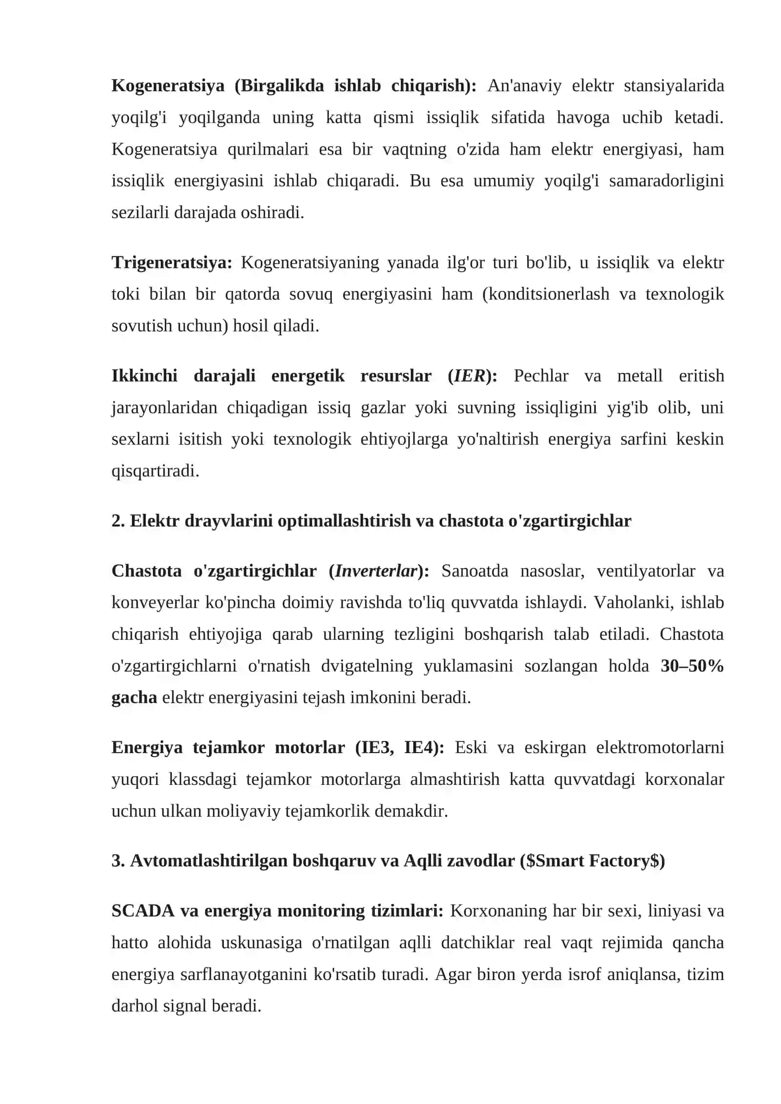 Sanoat korxonalarida energosarflarni tejash: ishlab chiqarish jarayonlarini optimallashtirish 4