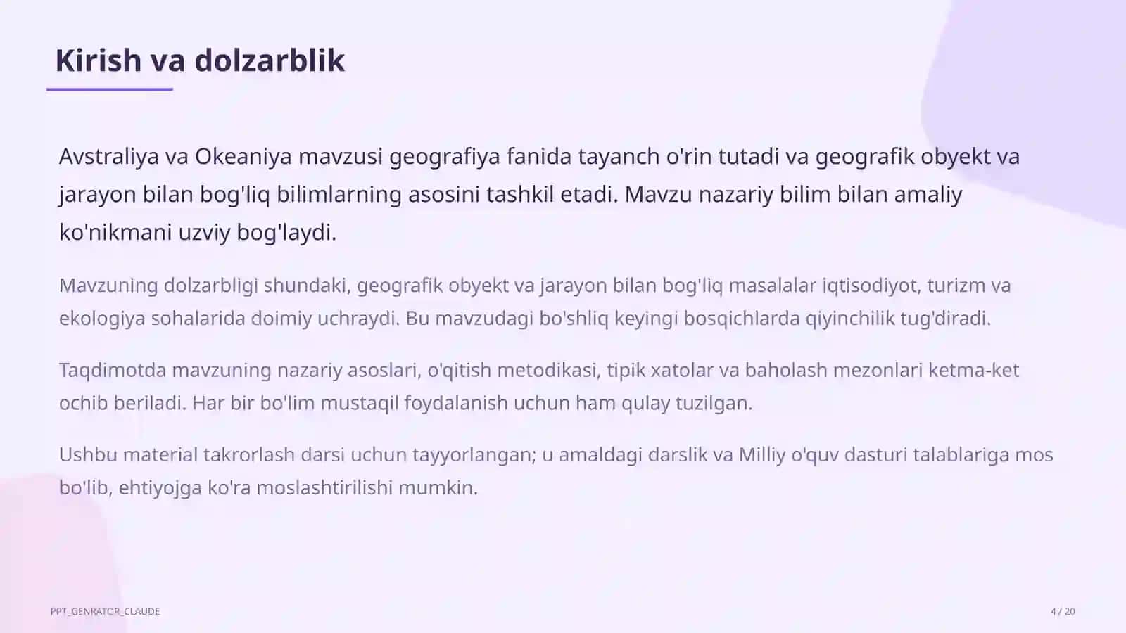 Avstraliya va Okeaniya (7-sinf) 4