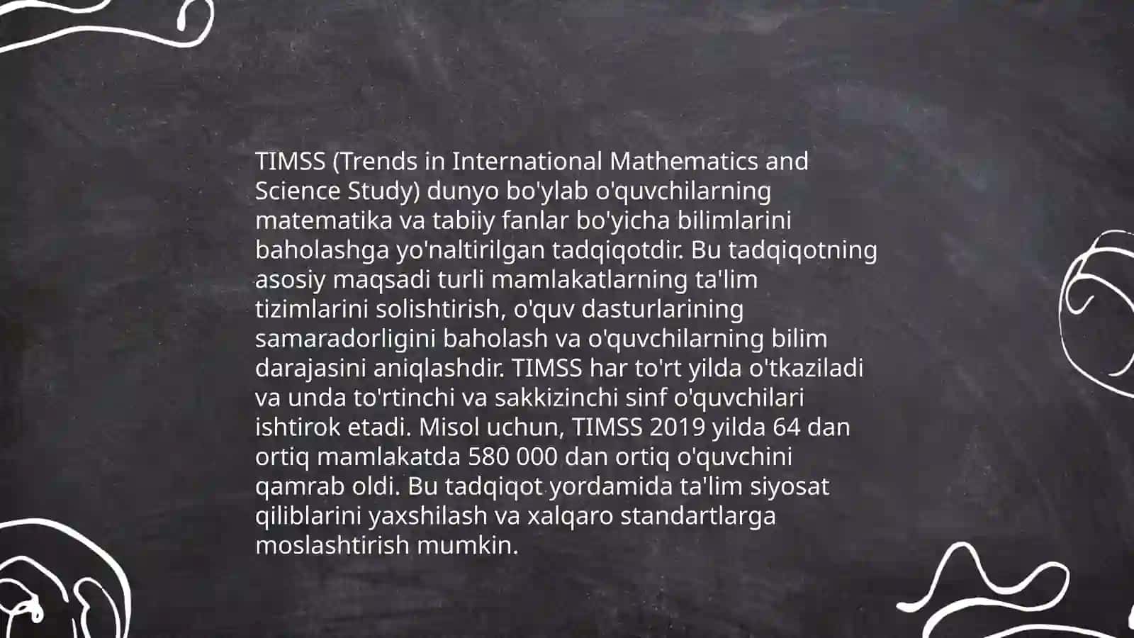 TIMSS xalqaro baholash dasturi 4
