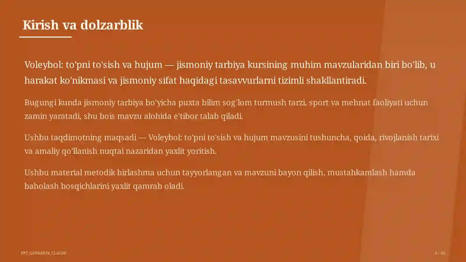 Jismoniy tarbiya (1–11) — metodik birlashma uchun 4