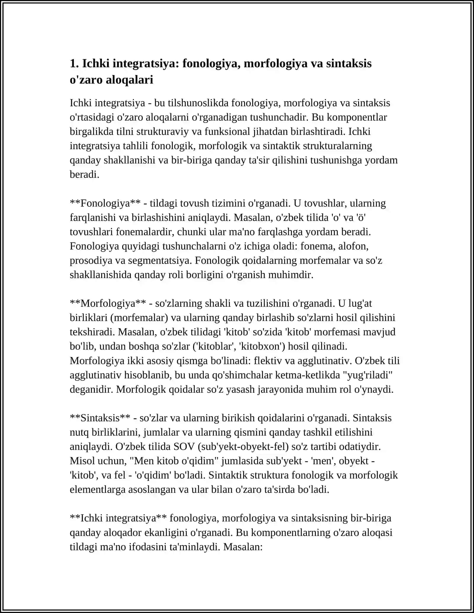 TILSHUNOSLIK MASALALARINI O'RGANISH ICHKI VA TASHQI INTEGRATSIYA 4