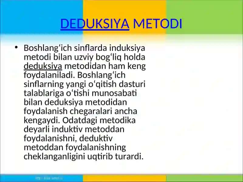 Deduksiateoremasining tadbiqi 4