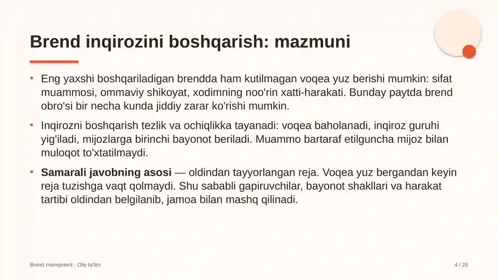 Brend menejment - Oliy ta'lim 4