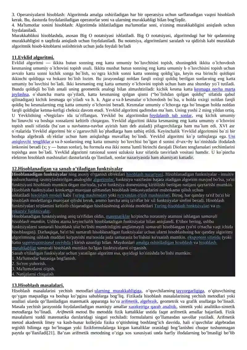 Algoritm tushunchasini shakllantirish 4