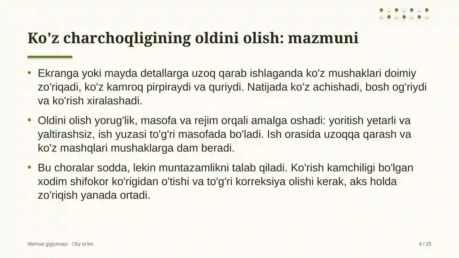 Ta'mirlash-pardozlash ishlarida ko'z charchoqligining oldini olish 4