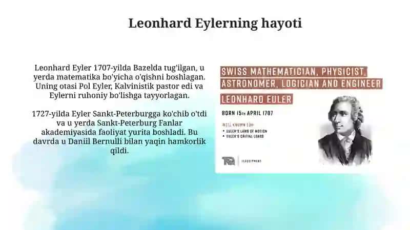 L. Eyler, J. Venn, R. Dekart hayoti va ilmiy faoliyati 4
