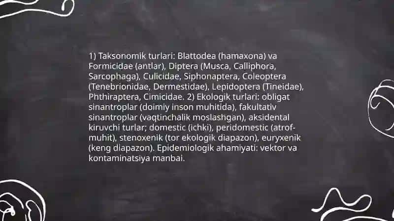 Sinantrop ko’rinishidagi hashorotlar va ularning epidemologik ahamiyati 4