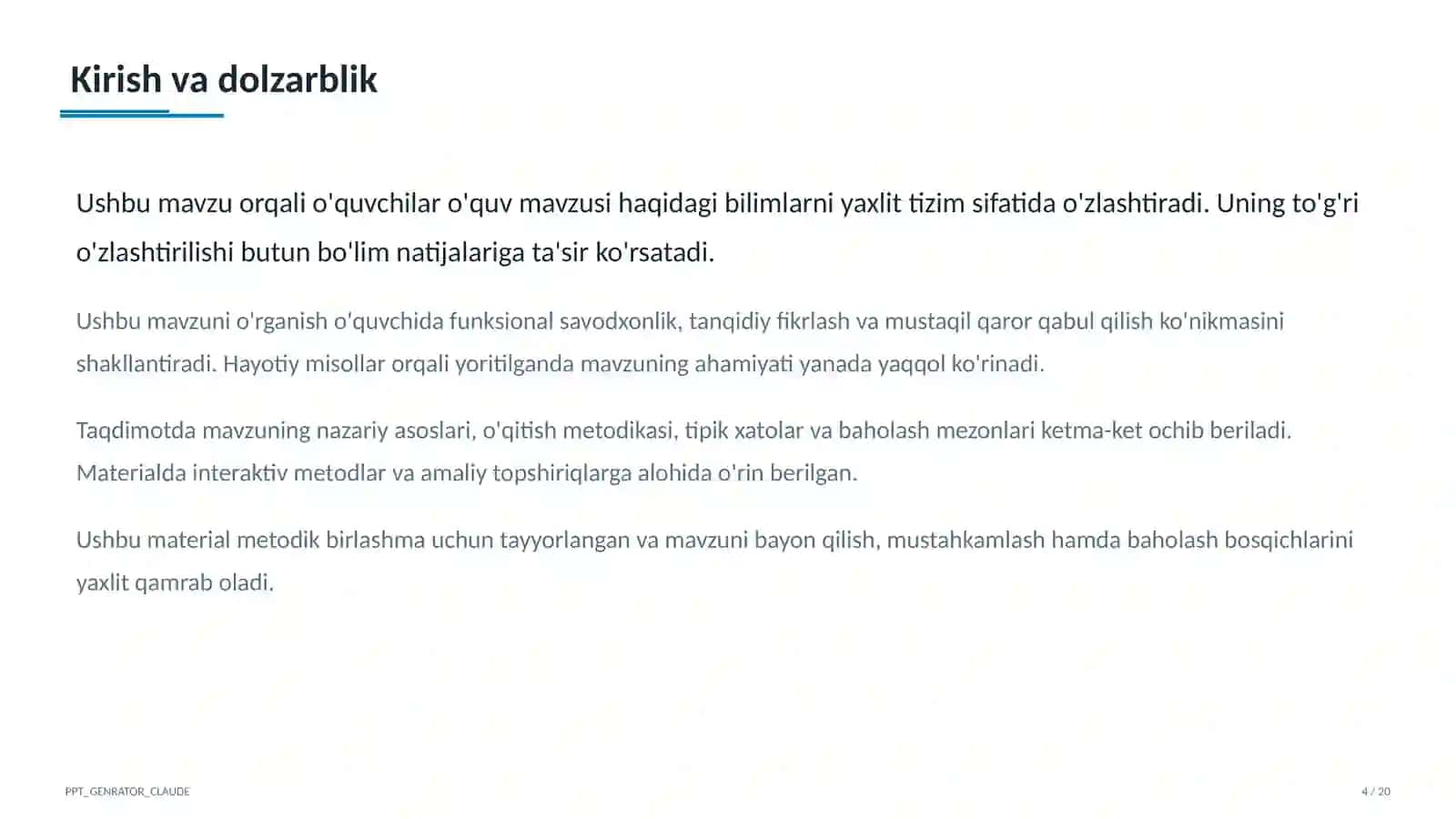2026-2027 o'quv yili mavzulari: tarbiyaviy soatlarni rejalashtirish 4
