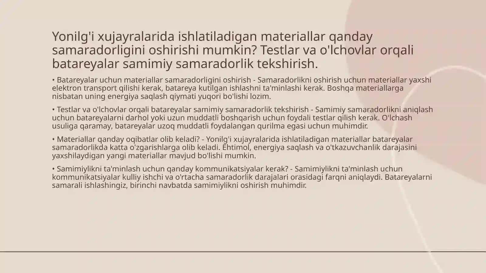 Birinchi sinovlar quyosh batareyalari uchun 4