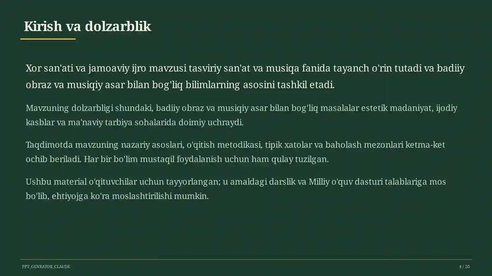 Xor san'ati va jamoaviy ijro (7-sinf) 4