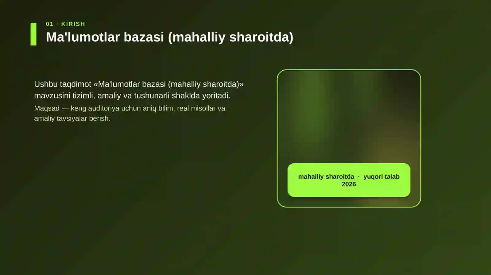 Ma'lumotlar bazasi (mahalliy sharoitda) 4