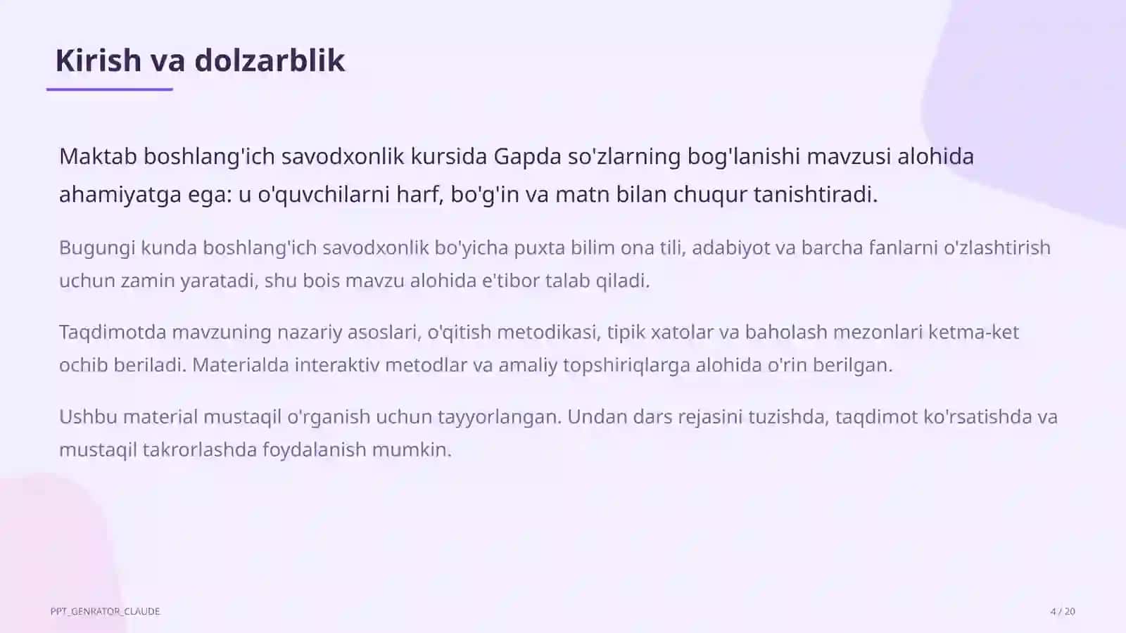Gapda so'zlarning bog'lanishi (2-sinf) 4