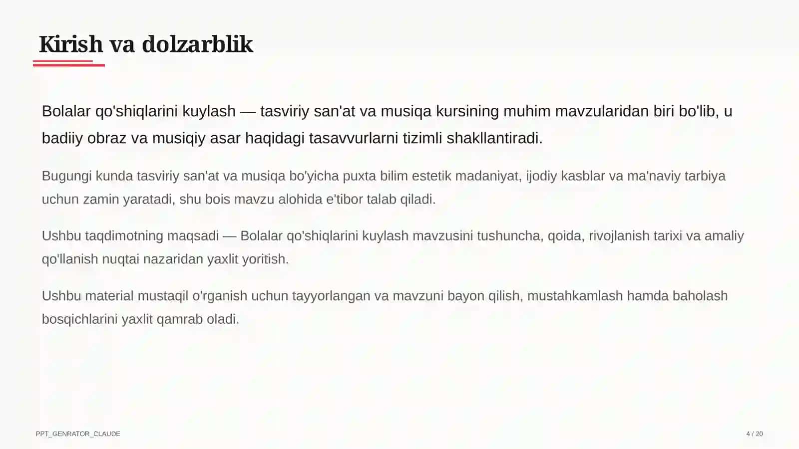 Bolalar qo'shiqlarini kuylash (1-sinf) 4