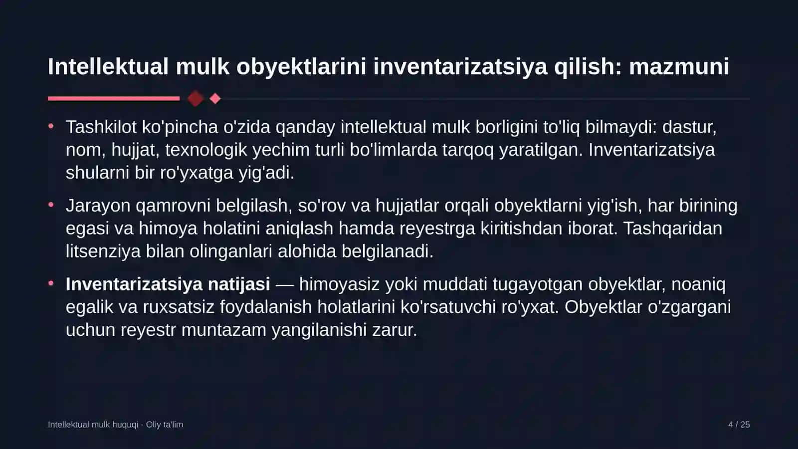 polizchilikda intellektual mulk obyektlarini inventarizatsiya qilish 2431 4