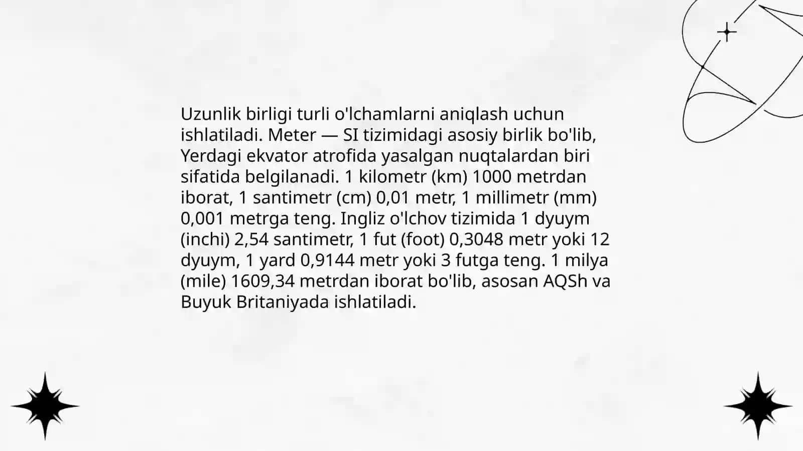 O'lchov turlari 4